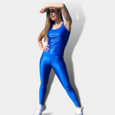 Shiny Lux Tank Top Electric Blue